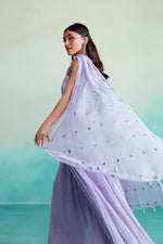 Load image into Gallery viewer, Luminova crop-top &amp; sharara set - Lavender Hand embroidered Crop-top and Sharara set
