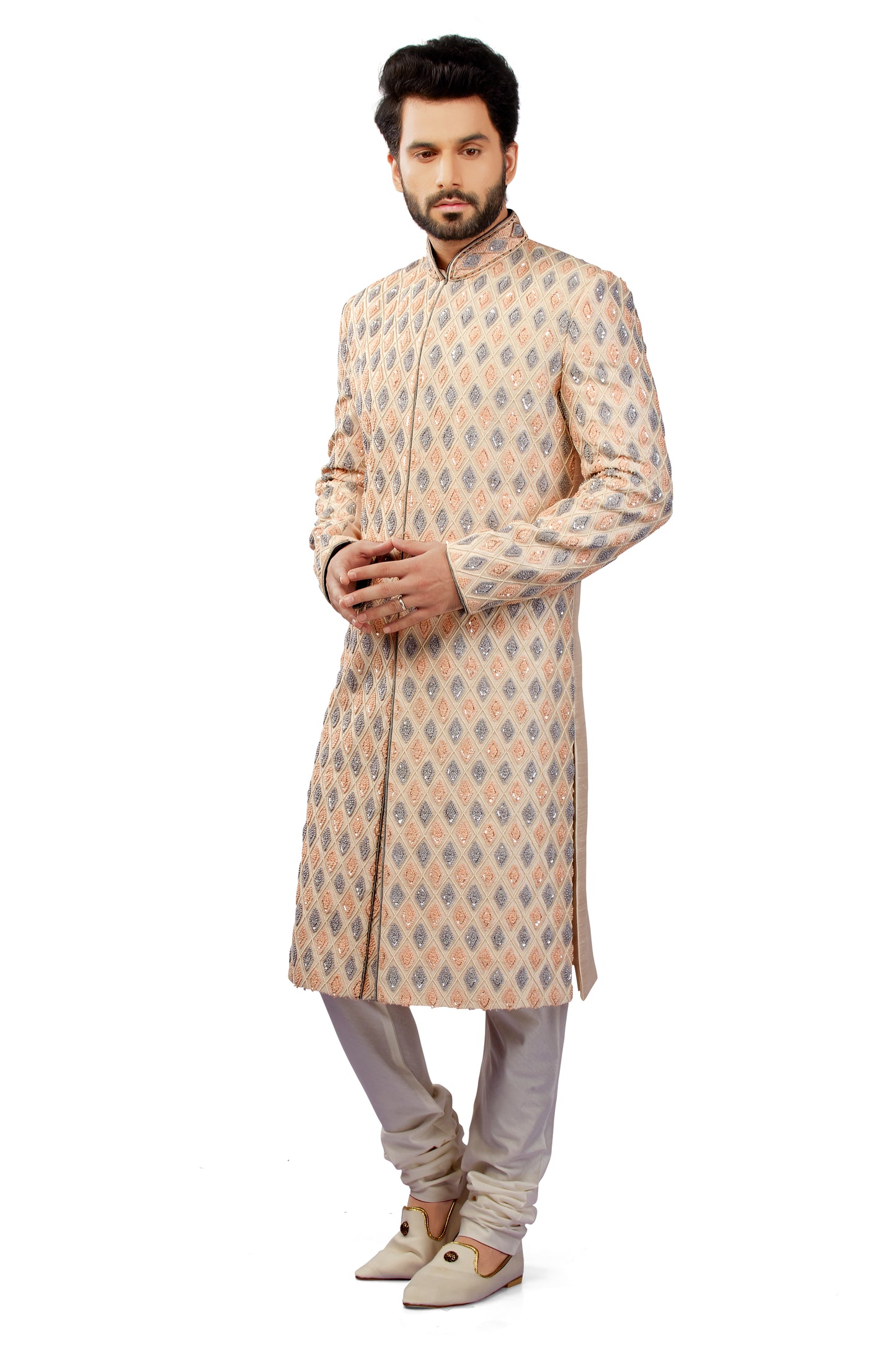 Blush Pink Sherwani Set for Men