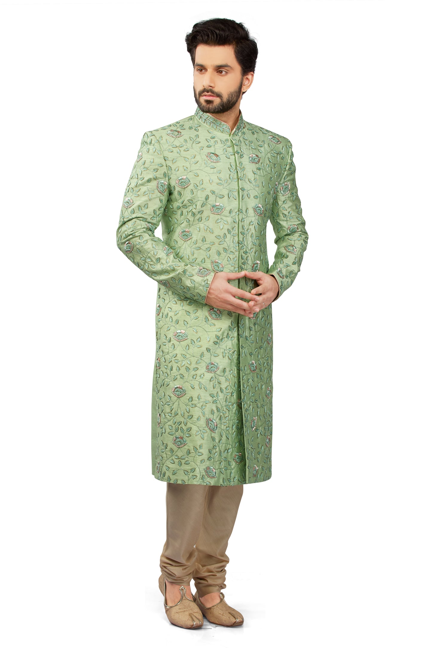 Mint Green Sherwani Set for Men