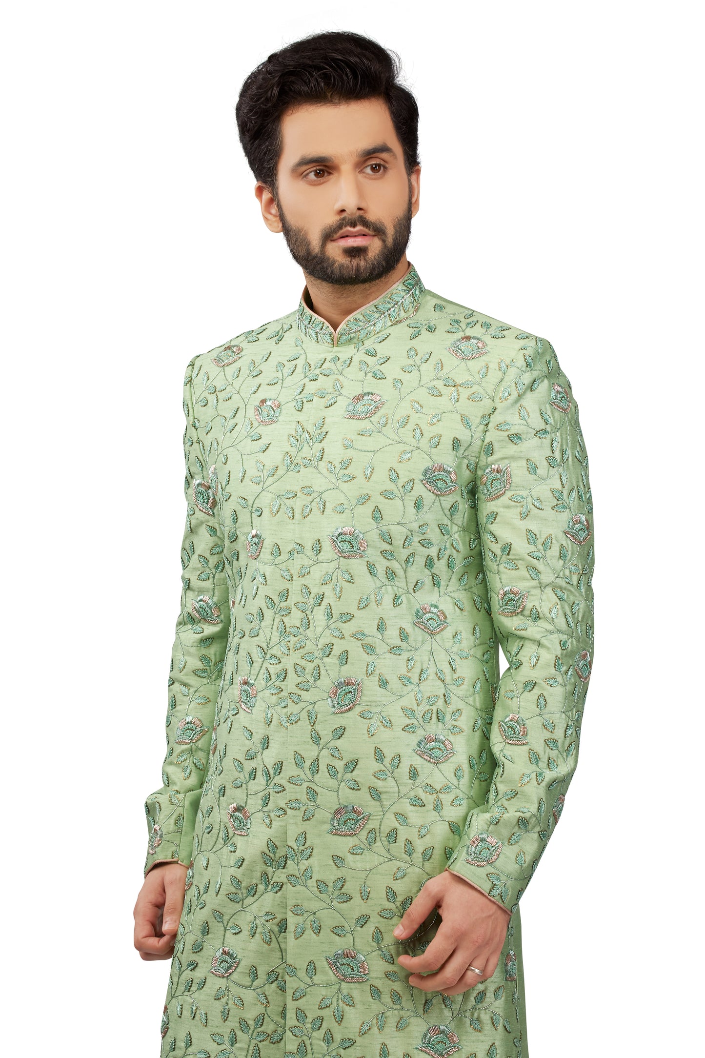 Mint Green Sherwani Set for Men