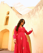 Load image into Gallery viewer, Taraa Pink Embroidered Maxi Dress
