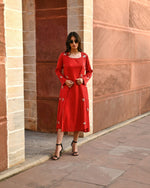Load image into Gallery viewer, Reva Bug Red Embroidered Cover-up
