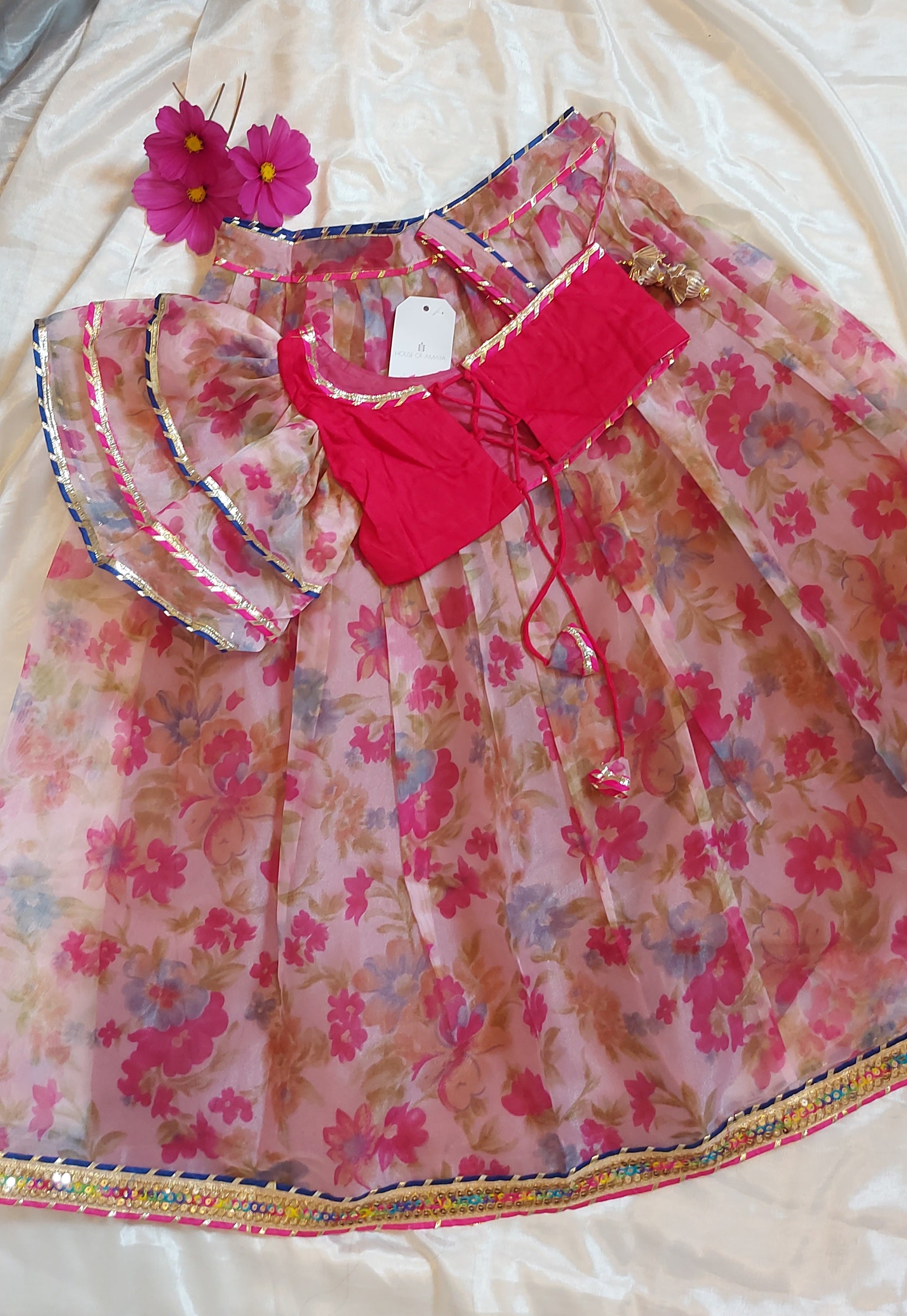 Varahai Organza Lehenga