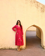 Load image into Gallery viewer, Taraa Pink Embroidered Maxi Dress
