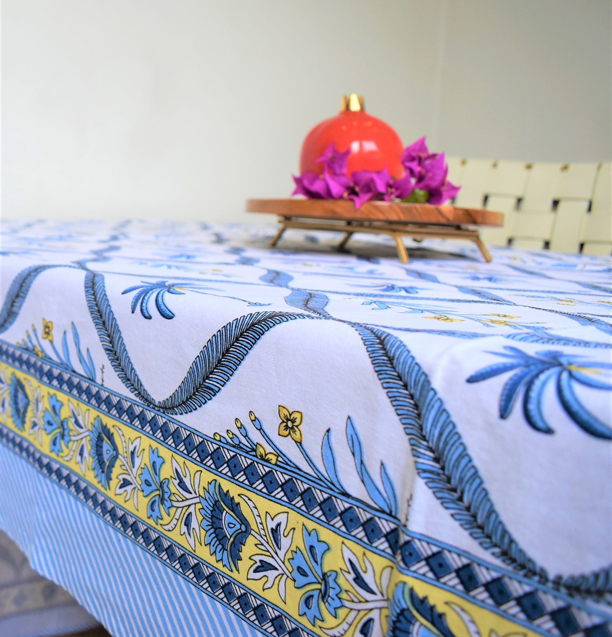 Palm Table Cover Blue