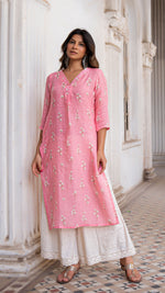 Load image into Gallery viewer, CANDY FLOSS LINEN KURTA
