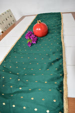 Load image into Gallery viewer, Green Festive Table Runner
