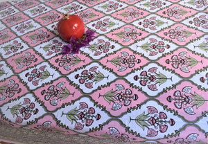 Gulmohar Table Cover Pink