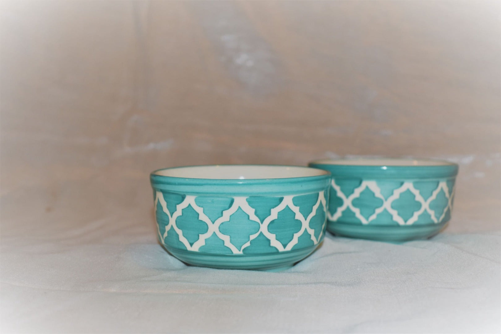 Aqua Blue Pottery Bowls