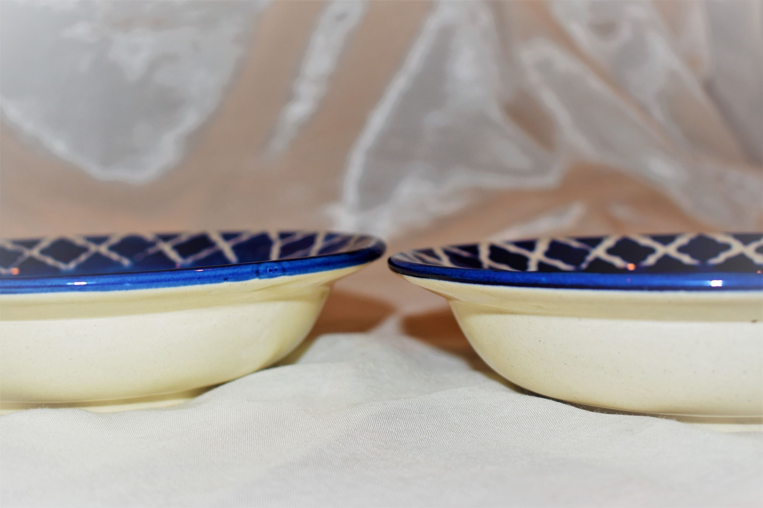 Yahto Blue Pottery Pasta Bowls