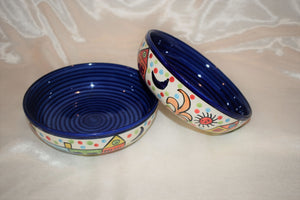 Marilee Blue Pottery Salad Bowls