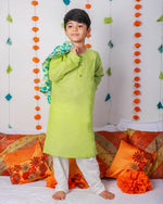 Load image into Gallery viewer, Nimbu Kurta with Pyjama &amp; Gul Casual Jacket
