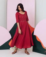 Load image into Gallery viewer, Naina Mirror Work Maxi Dress
