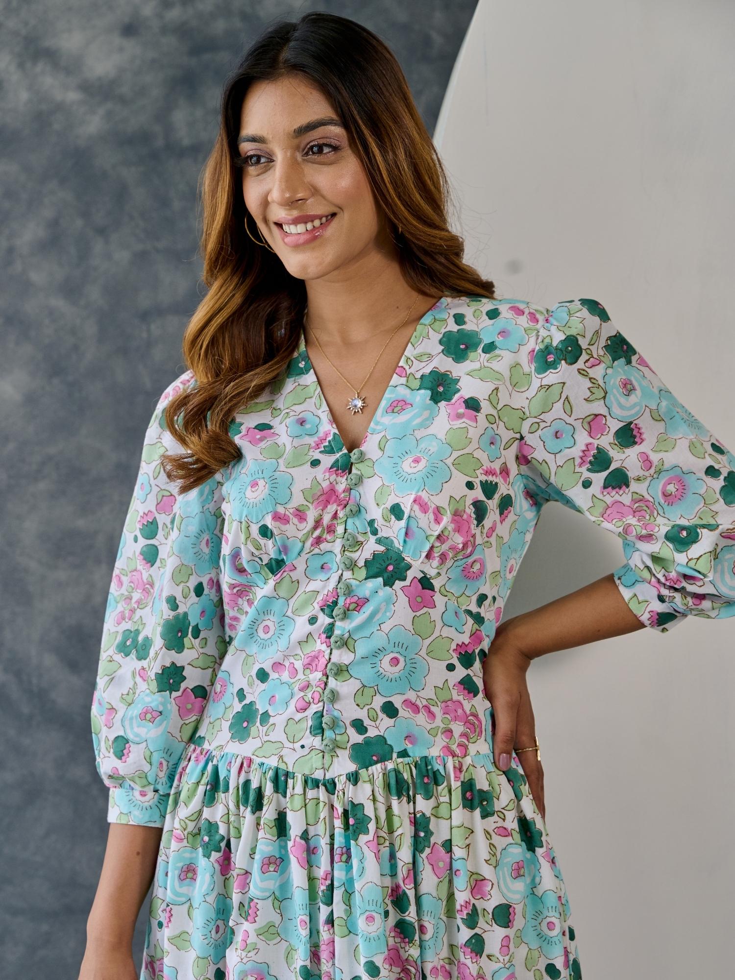 Pastel Floral Maxi Dress