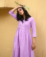 Load image into Gallery viewer, Daisy Embroidered Lilac Maxi Dress
