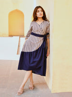 Load image into Gallery viewer, Navy Blue Wrap Dress
