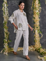 Load image into Gallery viewer, Diyu Sequin Embroidered White Co-Ord Set
