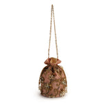 Load image into Gallery viewer, Coral floral potli bag
