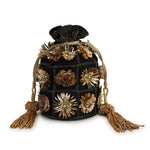 Load image into Gallery viewer, Black Diva potli bag
