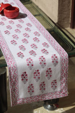 Load image into Gallery viewer, Pink Block Print Table Runner
