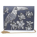 Load image into Gallery viewer, Sequin Toucan grey clutch
