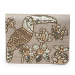 Load image into Gallery viewer, Sequin toucan gold clutch
