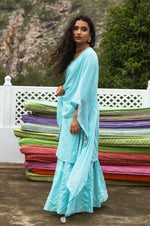 Load image into Gallery viewer, Neelan Blue Kurta-Skirt Set
