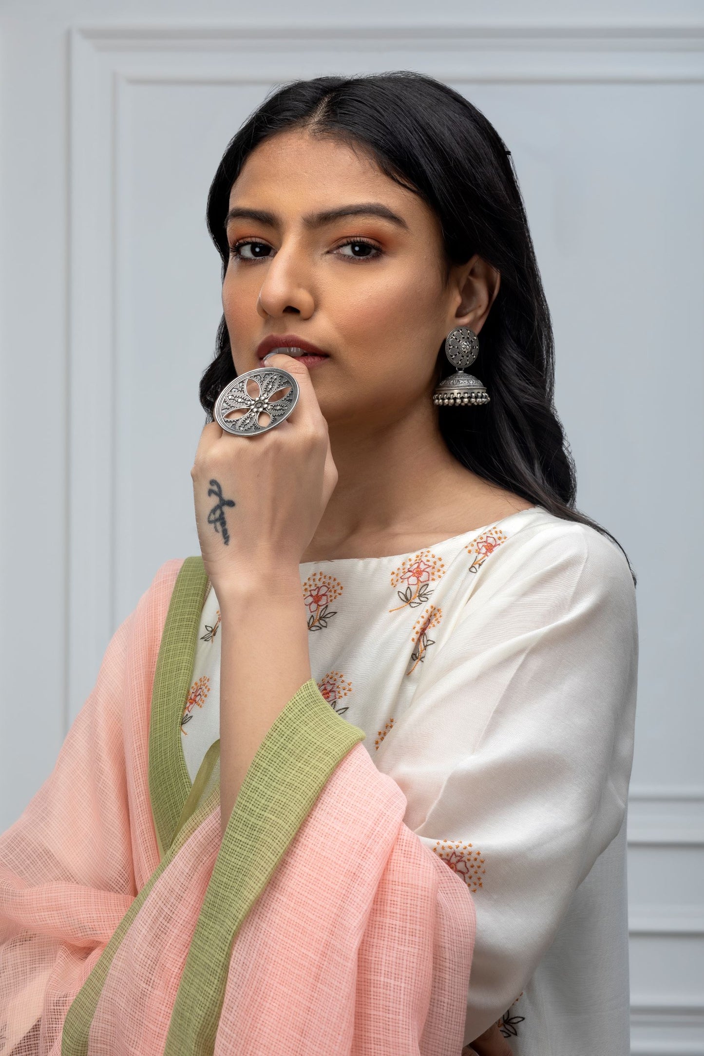 OFF WHITE CHANDERI