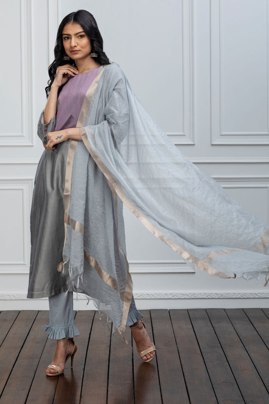 GREY CHANDERI