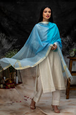 Load image into Gallery viewer, Handwoven Cotton Chanderi Shaded Dupatta with Zari Trims
