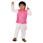 Load image into Gallery viewer, Pink gota nehru jacket with kurta set
