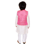 Load image into Gallery viewer, Pink gota nehru jacket with kurta set

