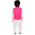 Load image into Gallery viewer, Pink bandhej kurta jacket set
