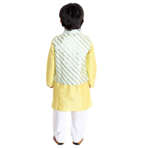 Mint gota detailed nehru jacket kurta set