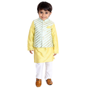 Mint gota detailed nehru jacket kurta set