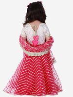 Load image into Gallery viewer, PINK GOTA DETAILED LEHNGA SET WITH CHANDERI TOP
