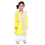 Load image into Gallery viewer, Yellow kurta with whit palazzo
