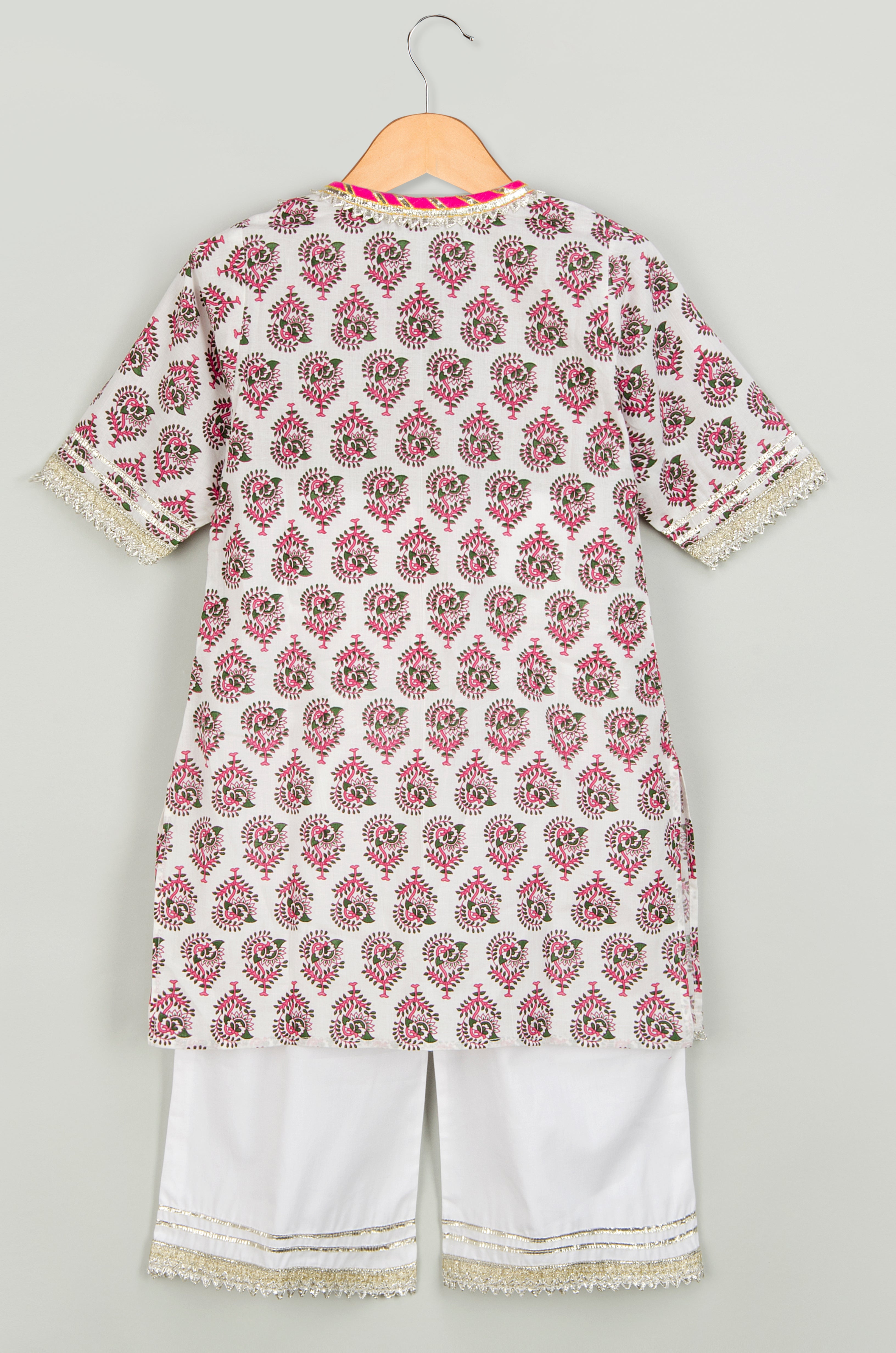 Block printed kurta palazzo set