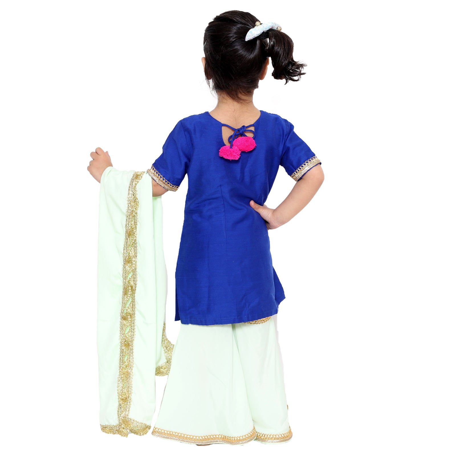 Royal blue tajmahal kurta with palazzo