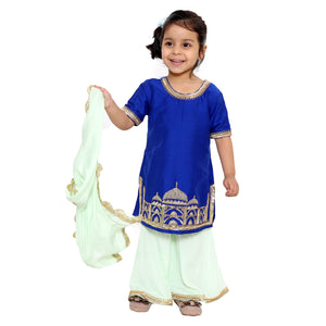 Royal blue tajmahal kurta with palazzo