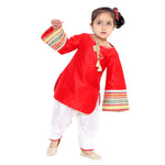 Load image into Gallery viewer, Red bell sleeved kurta with salwar
