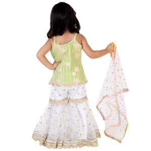 Parrot Green Sharara Set