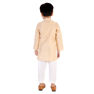 Beige Kurta with White Pajama