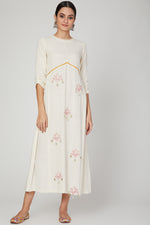 Load image into Gallery viewer, White lotus midi dress
