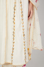 Load image into Gallery viewer, White lotus cape pant dupatta set

