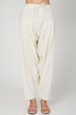 Load image into Gallery viewer, White lotus overlap kurta pants set
