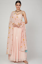 Load image into Gallery viewer, Pink Sunset skirt, top &amp; dupatta set
