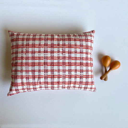 WHITEWATER KIDS GIFT SET - ORGANIC MANJHA PRINT KAPOK PILLOW & MARACAS