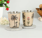 Load image into Gallery viewer, Chevron Palms Small Steel Tumbler (Set of 2)
